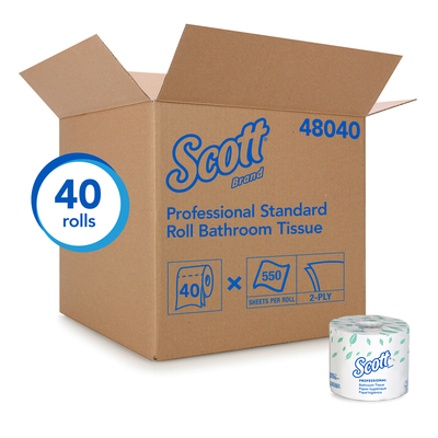 Scott Bathroom Tissue White 2-Ply Roll (Cs/40x550) #48040