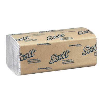 Scott Singlefold Towels 9.3" x10.5" White (Cs/16x250) #01700