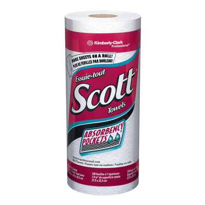 Scott Roll Towels 11" x 7.8" White 1-Ply Perforated (Cs/20x128) #41482