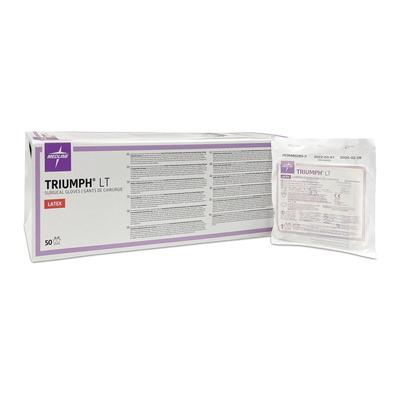 Triumph LT Latex Surgical Glove 6.5, 50 Pairs/Box