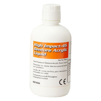 High Impact-45 Liquid 1 Quart Denture Acrylic ****Hazardous item – Item may require additional shipping and/or handling charges.****