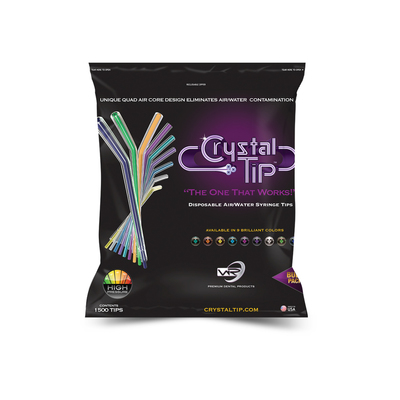 Crystal Tip Rainbow Pk/1500 Disposable A/W Syringe Tips