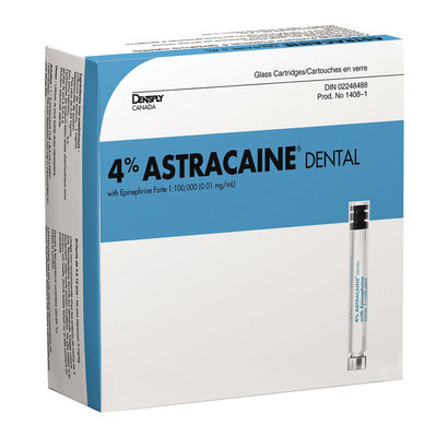 Astracaine 4% Forte (100) Epinephrine 1:100,000 - Blue (Articaine) **PRODUCT EXPIRES SEPTEMBER 2024****FINAL SALE, NO RETURNS PERMITTED**