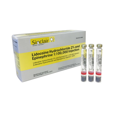 Lidocaine Hydrochloride 2% & Epinephrine 1:100,000 (50 x 1.8ml cart)