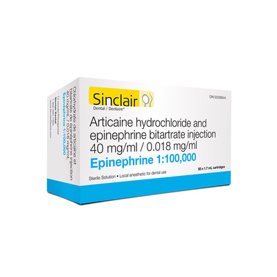 Articaine 4% 1:100,000 Epinephrine (50-1.7ml) - Blue