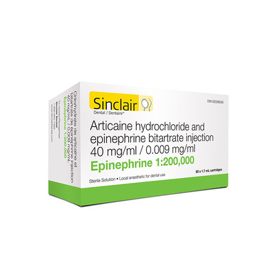 Articaine 4% 1:200,000 Epinephrine (50-1.7ml) - Green