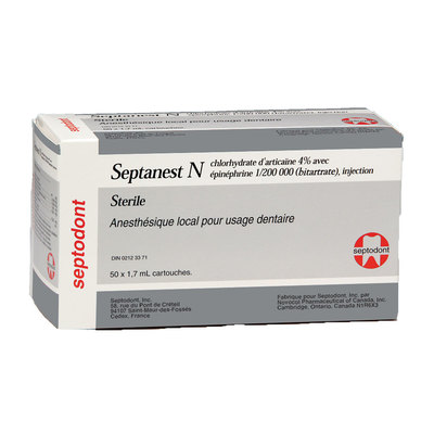 Septanest N (50) Articaine/1:200,000 Epinephrine