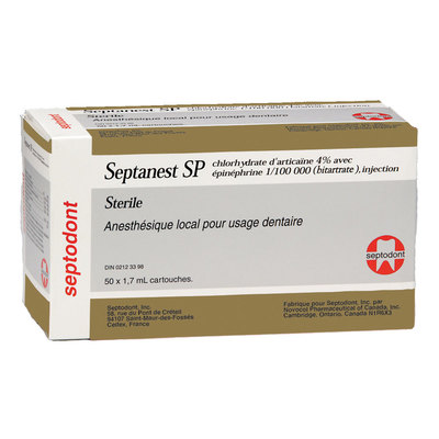 Septanest SP (50) Articaine/1:100,000 Epinephrine