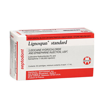 Lignospan Standard 2% (50) Lidocaine/1:100,000 Epinephrine