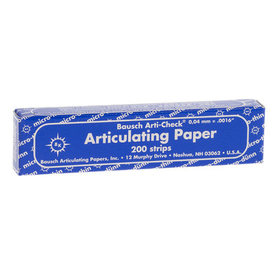Articulating Paper Blue X-Thin 40 Micron (Book of 200 Strips)