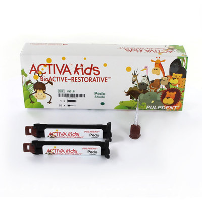 Activa BioActive Restorative Kids Value Refill 2-8gm Syringes Pedo Shade & 40 Tips