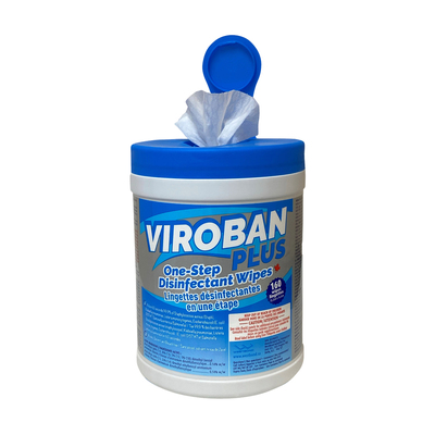 Viroban Plus 6x6.5" Pk/160 Disinfecting Wipes Unscented