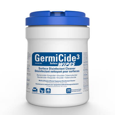 Germicide-3 Wipes Unscent With Canister 15x17cm Pk/160
