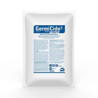 Germicide-3 Wipes Unscented Refill 15x17cm Pk/160 Flatpack