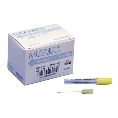 Endodontic Needles 27ga X 1-1/4" (25) Yellow (Monoject)