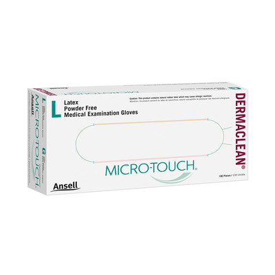 MicroTouch Dermaclean Powder-free Medium Bx/100 Latex Gloves