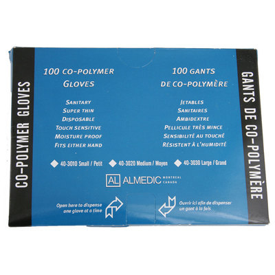 Copolymer Disposable Medium Gloves Pk/100
