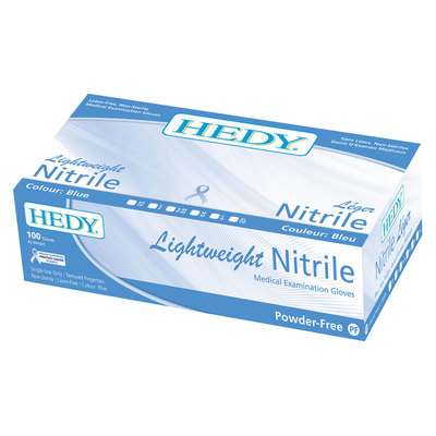 Hedy Lightweight Blue Large Box/100 Powder-free Nitrile Gloves