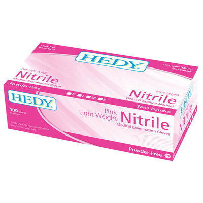 Hedy Lightweight Pink Small Powder-free Nitrile Glove Box/100