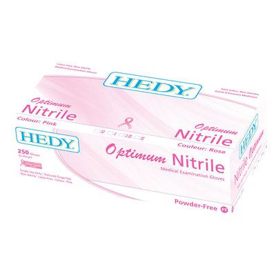 Optimum Pink X-Small Box/250 Powder-Free Nitrile Gloves (Hedy)