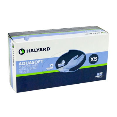 Aquasoft X-Small Bx/300 Blue Nitrile Glove (Halyard Health)