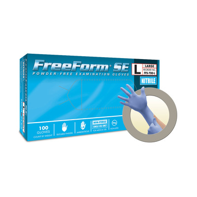 Freeform SE Medium Powder-free Nitrile Exam Gloves Box/100 Blue