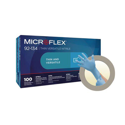 Microflex Versatility Small  # 92-134 Blue Nitrile Powder-Free Gloves (100)