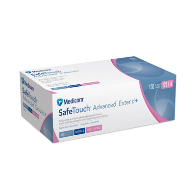 SafeTouch Advanced Extend+ Medium Powder-Free Pink Nitrile Bx/100