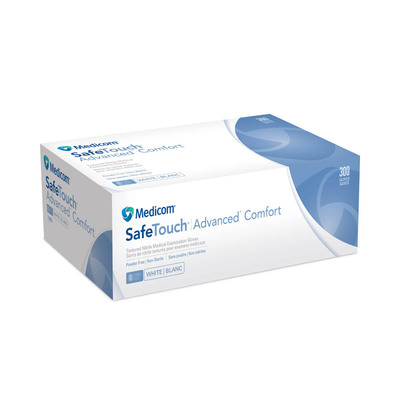 SafeTouch Advanced Comfort Large Bx/300 Powder-Free White Nitrile Gloves