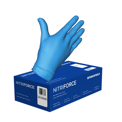 Nitri Force Large Blue Bx/100 5mm PF Nitrile Gloves