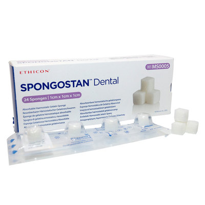 Spongostan Dental, 24 Sponges (Sterile) (1cm x 1cm x 1cm)