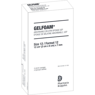 Gelfoam Size 12.7 (Box/4) 2cm X 6cm X 7mm