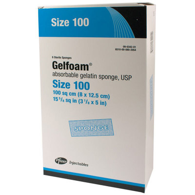 Gelfoam Size 100 (Box/6) 8 x 12.5cm