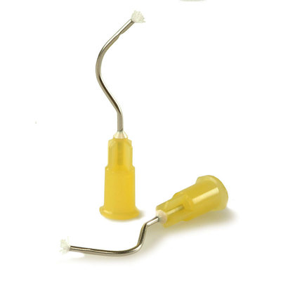 Metal Dento-Infusor Tip with Comfort Hub 19 Gauge, Yellow (Package of 100)