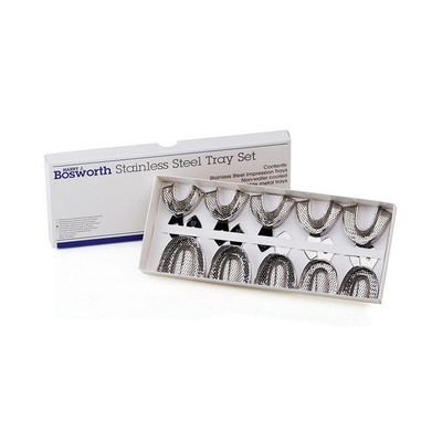 Edentulous Perforated Tray Set 8 Stainless Steel Trays