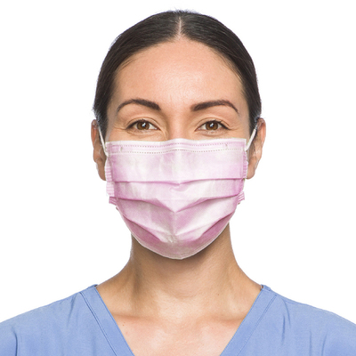 Tecnol Procedure Earloop Mask Pink (50) (Kimberly-Clark/Halyard Health)