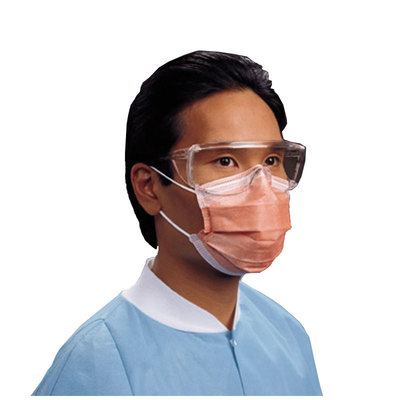 Tecnol Fluidshield Peach Procedure Earloop Mask (50) ASTM 3