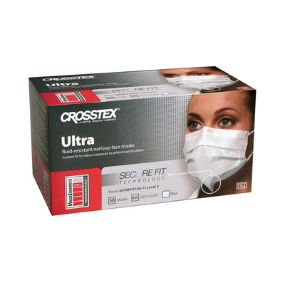 Mask Ultra SecureFit Blue Earloop (50) ASTM 3