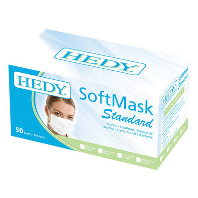 Mask Softmask Standard Blue Earloop Box/50 ASTM 1 (Hedy)