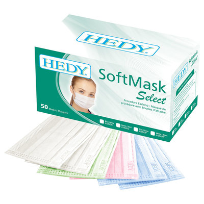 Mask Softmask Select Green Earloop (50) ASTM 2 (Hedy)