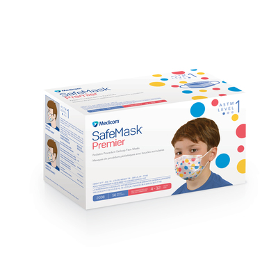 SafeMask Premier Pediatric Earloop Bx/50 ASTM 1