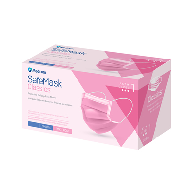 SafeMask Classics ASTM Level 1 Pink Bx/50