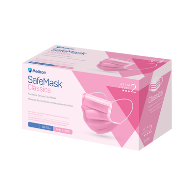 SafeMask Classics ASTM Level 2 Pink Bx/50