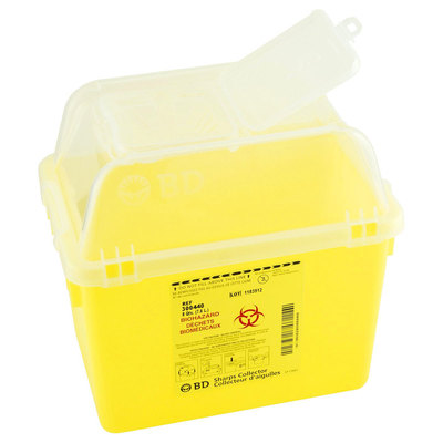 Sharps Container 7.6L Large Nestable Clear/Yellow
