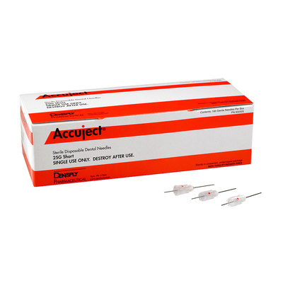 Accuject 25ga Short (100) - Red Plastic Hub Needles