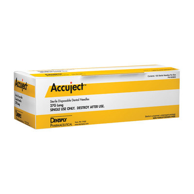 Accuject 27ga Short (100) - Yellow Plastic Hub Needles
