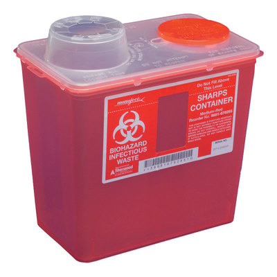 Sharps Container 7.6L Medium Red With Clear Lid & View Window (Monoject)