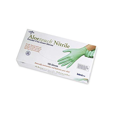 AloeTouch Powder-Free Medium Green Cs/10x100 Nitrile W/Aloe