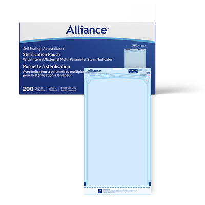 Alliance Sterilization Pouches 5.25"x6.5" Class 4 Self Sealing, 200/Box