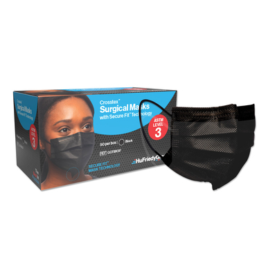 Mask Surgical SecureFit ASTM Level 3 Black Bx/50